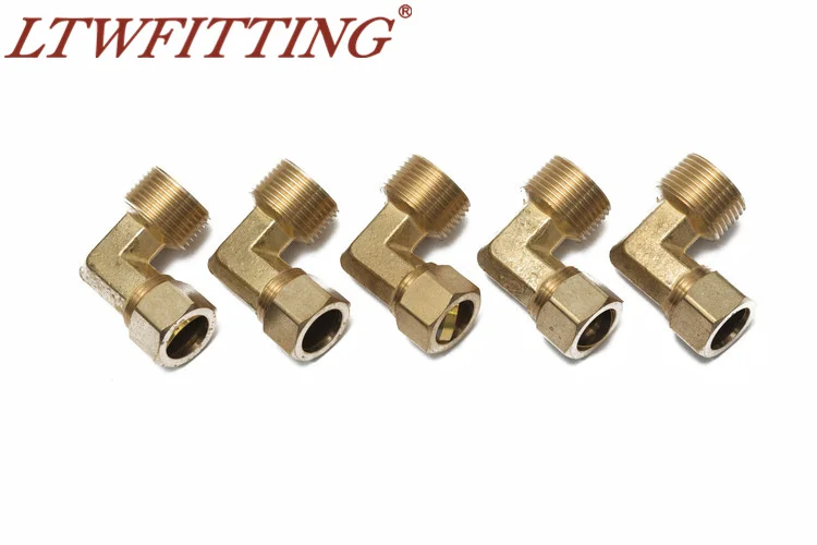 LTWFITTING 5/8 &quotOD x 3/4&quot Мужской NPT 90 Deg компрессионный локоть латунный Компрессионный