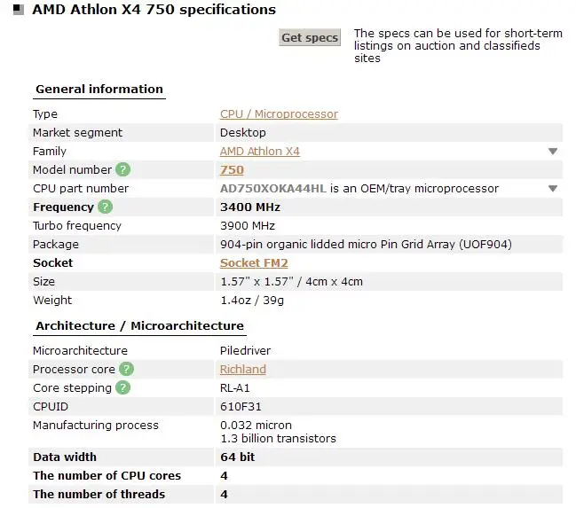 ПК компьютер AMD Athlon X4 750X750 750X FM2 четырехъядерный процессор cpu работающий правильно настольный процессор