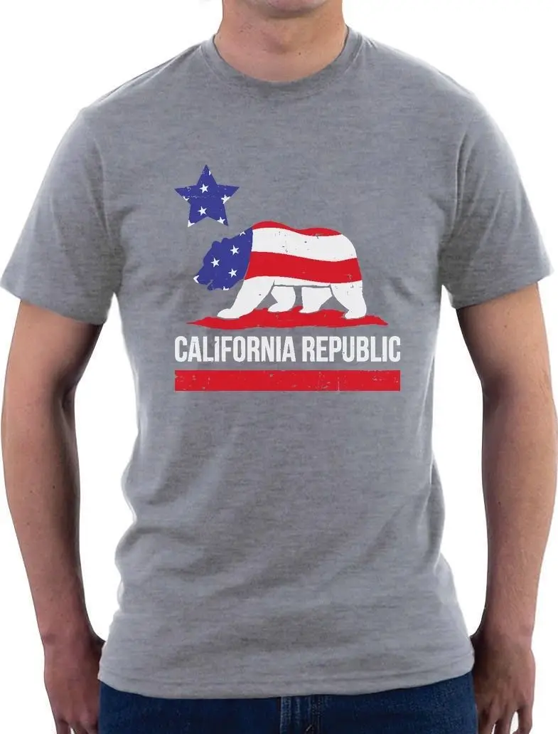 Summer Fashion T Shirt Compression California Republic Bear American ...