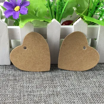 

400Pcs/Lot 5.5x5cm Heart Shaped Blank Kraft Paper Price Tag Hand Draw wedding tag