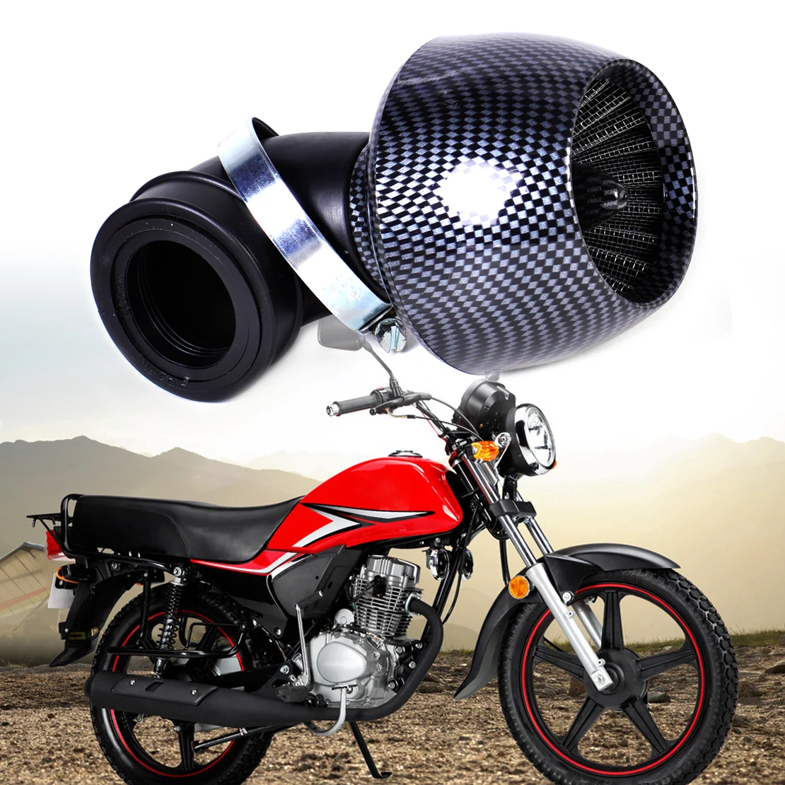 Beler черный 35/42/48 мм воздушный фильтр для 150cc/250cc Скутер мопед грязи велосипеды ATV квадроциклы Go kart Тао Экстрим Roketa
