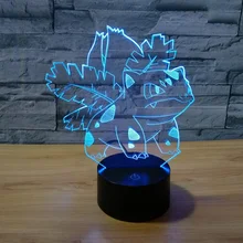 Новейший светодиодный светильник Pokemon go Venusaur 3D illusion acryic 7 цветов Изменение сенсорного usb декоративное ночное освещение для детской спальни украшение
