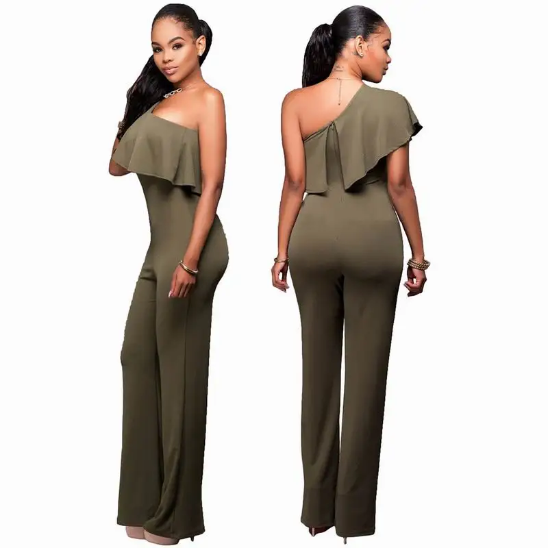 iRicheraf Casual Women One Piece Outfits Jumpsuits Bodycon Sexy Off Shoulder Sleeveness High