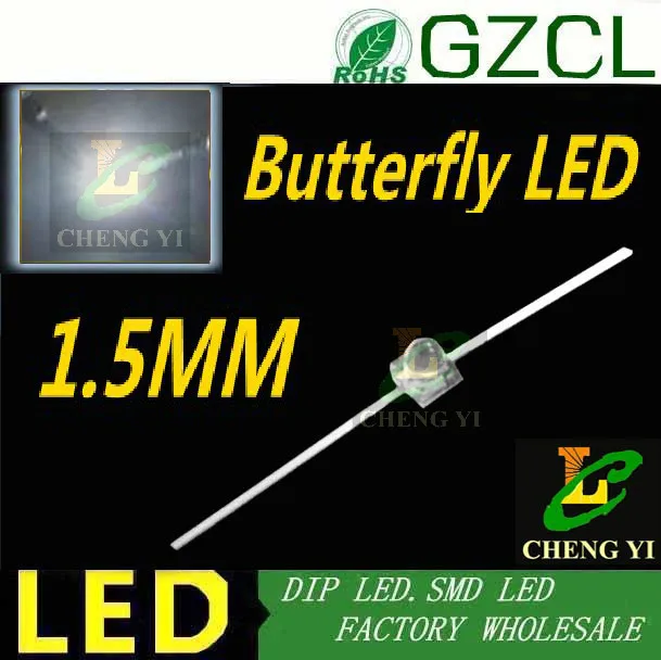 Высокая яркость TR8 TR10 белая бабочка 1 5 мм dip led 6000-6500K 3 0-3 V (CE &amp Rosh) | Лампы и