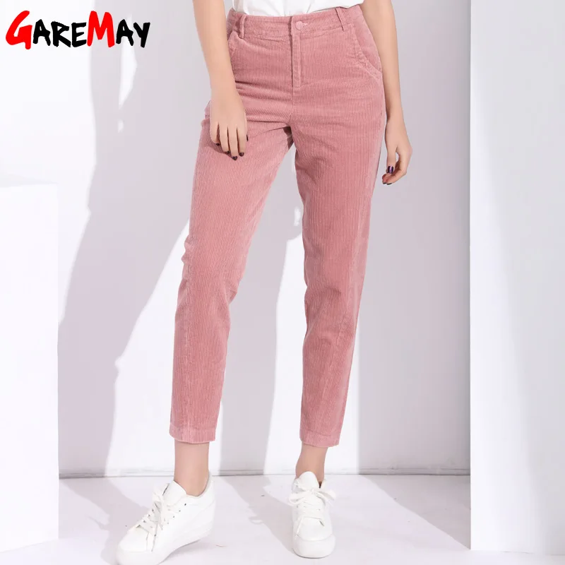 

Garemay Harem Pants Women's Trousers With High Waist Female Loose Casual Corduroy Pants Womens Large Size Women Pant 2019