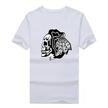 2017 Chicago Blackhawks skull fans Game 100% cotton T-Shirts Hockeyes Tees Shirt O-Neck Cotton Short Sleeve fast shipping