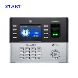 ZK iClock980 отпечатков пальцев система учёта времени и доступа Управление с Камера регистратор времени с дактилоскопией