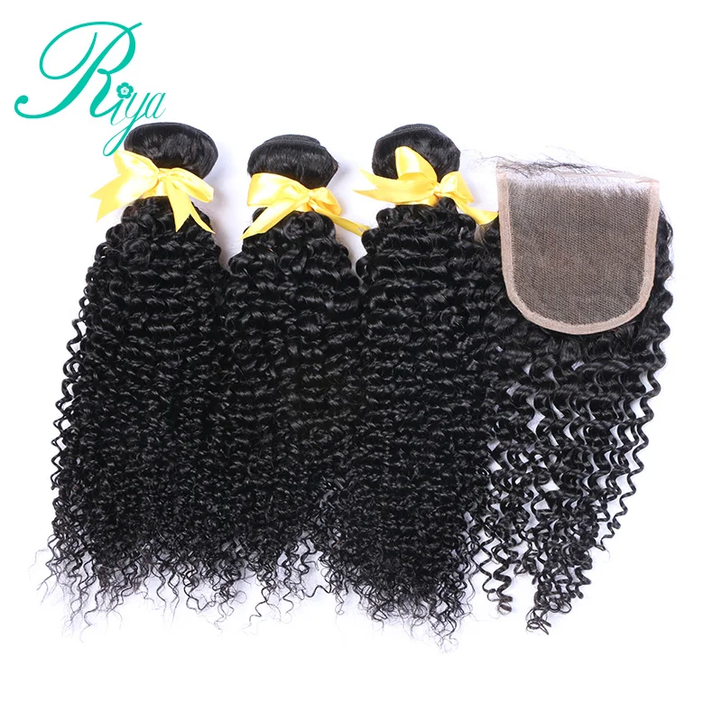 7 kinky curly bundles with 13X4 lace frontal closure  (1)