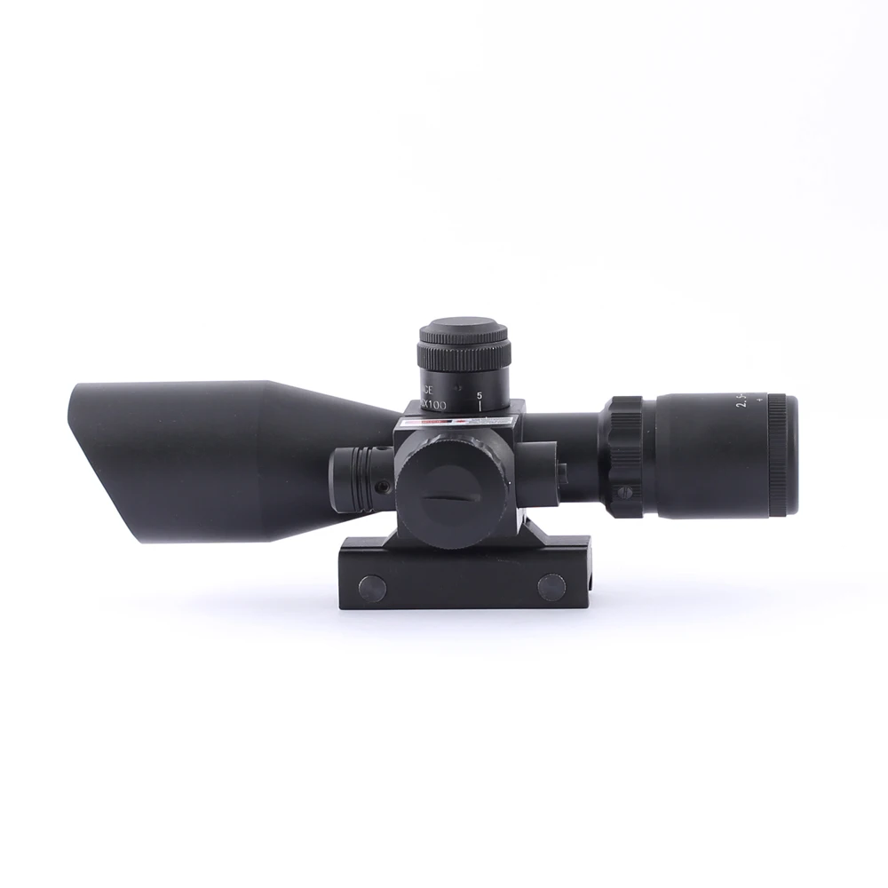 SPINA OPTICS Tactical Riflescope 2.5-10x40 E Optics Red Laser Holographic Shooting Hunting Scope 20mm Rail Mount