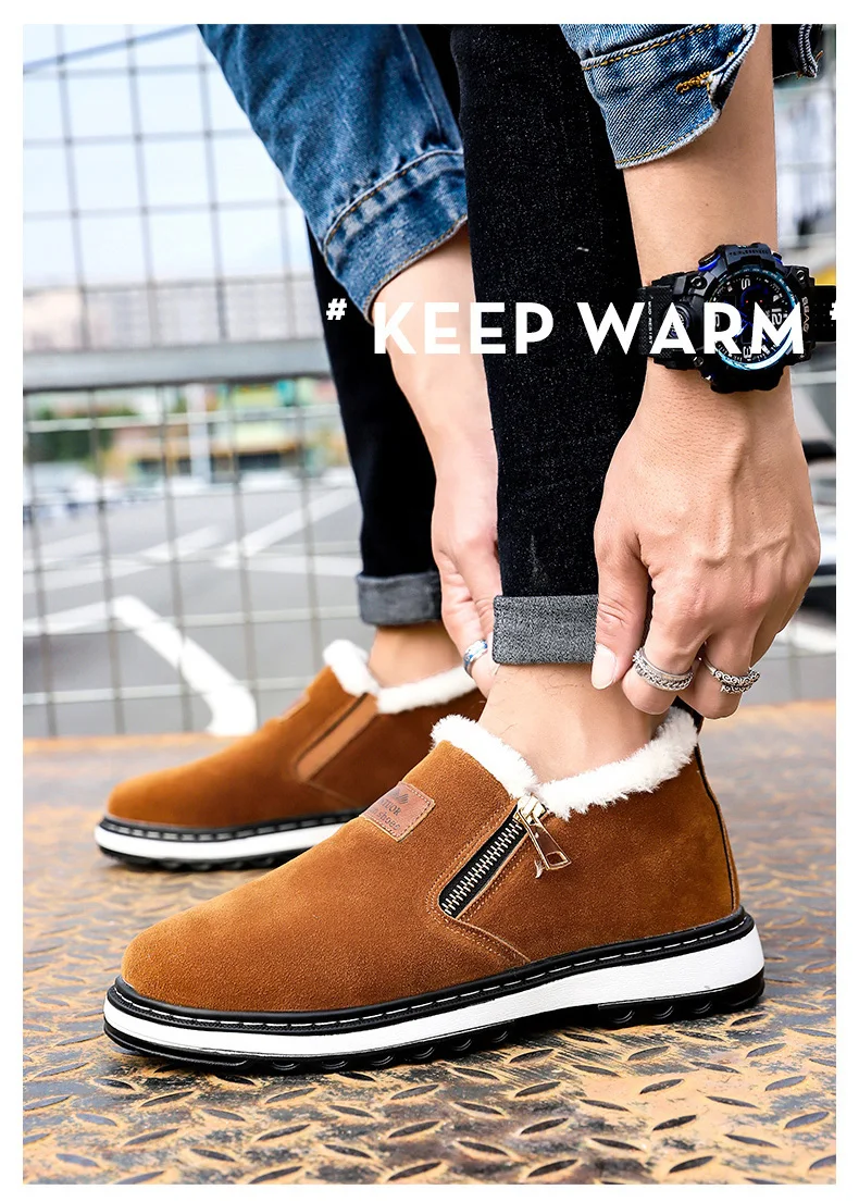 YWEEN/Новое поступление, мужские ботинки, дизайнерская зимняя обувь, мужские теплые короткие плюшевые повседневные ботинки на меху, мужские новые теплые зимние мужские ботинки