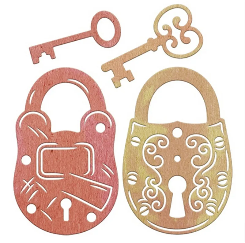 Lock Key Set Metal Cutting Dies Stencils for DIY Scrapbooking