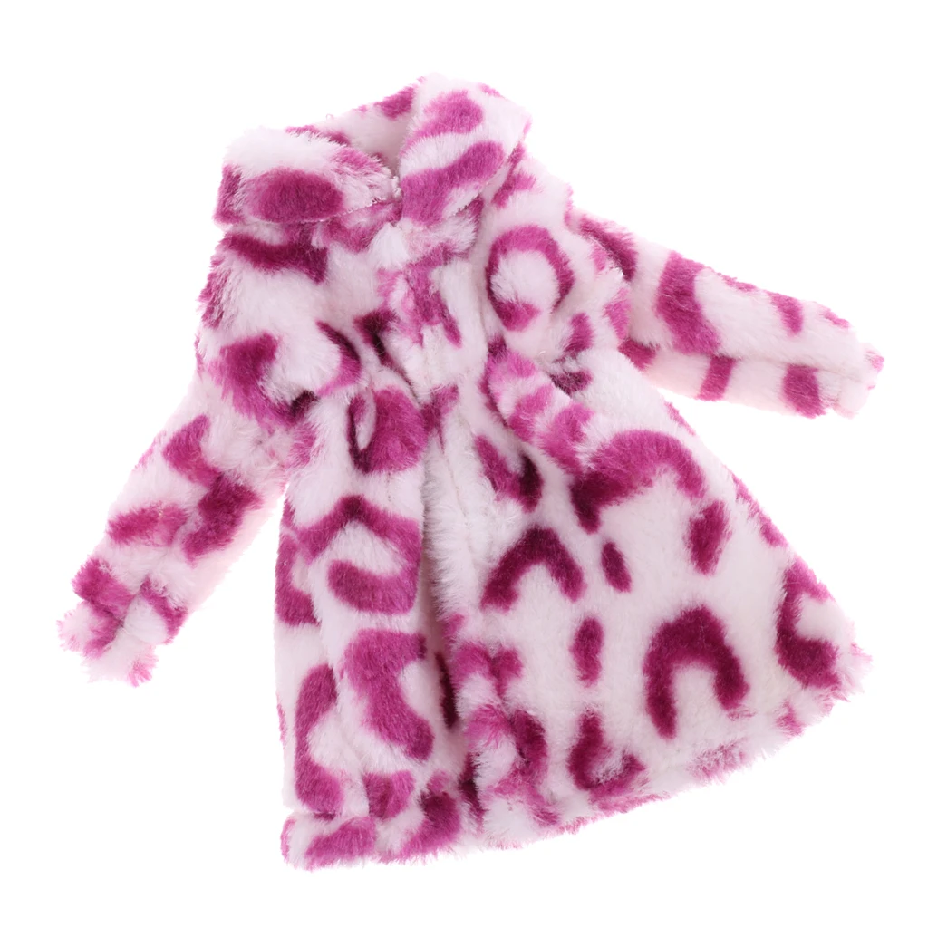 Doll Clothes Fashion Plush Overcoat Outwear for 1/6 Barbi BJD SD Dolls Clothing Dress Up Clothing Dolls Accessory Birthday Gift