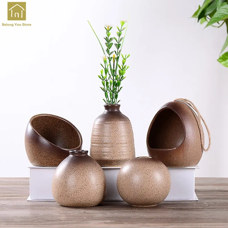 5 Pcs Ceramic Vase Set Classic Creative Table Small Pottery Vase