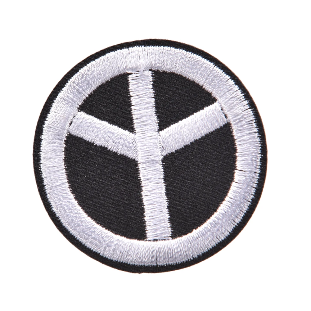 

new arrival 1pc Peace Sign Anti-War Hippie Retro Flower Power Weed Love Applique Iron-On Symbol Black Embroidered Patch