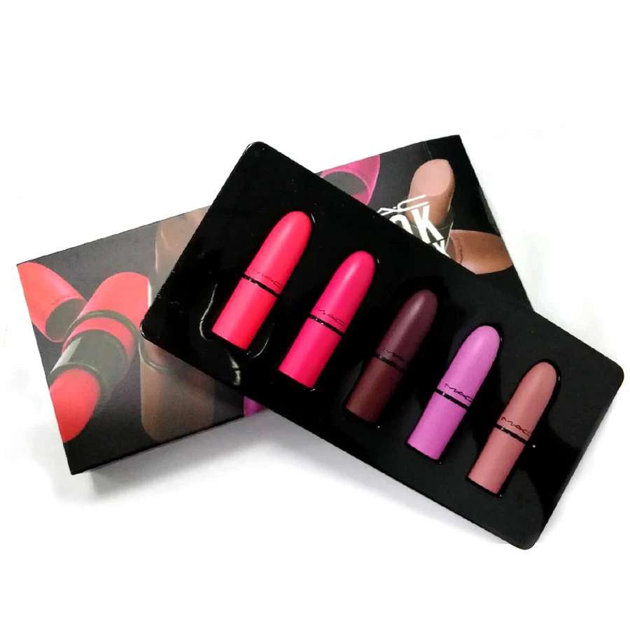 

MAC Lip Professional Makeup Limited Set Multi-function Sexy Matte Eyebrow Pencil Makeup Set Matte Shimmer Lip Nude