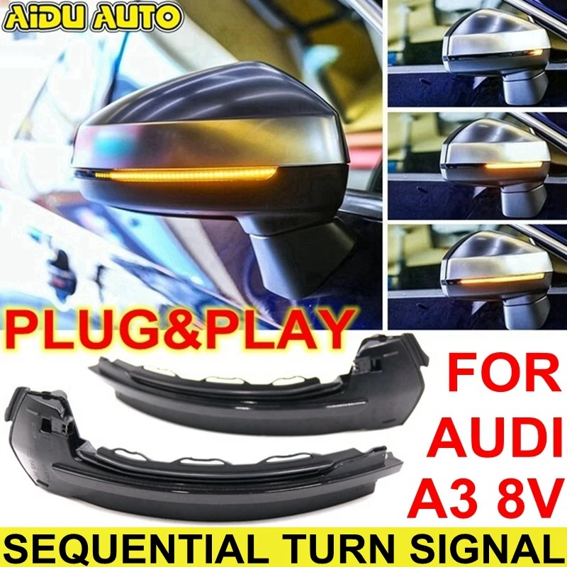 LED Flowing Rear View Dynamic Sequential MIRROR Turn Signal Light For Audi A3 8V LED Flowing Rear View Dynamic Sequential MIRROR Turn Signal Light For Audi A3 8V