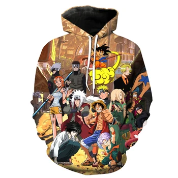 

2019 New Fashion Sweatshirt Men / Women 3d Hoodies Print Anime character set pattern Slim Unisex Slim Stylish Hooded Hoodies
