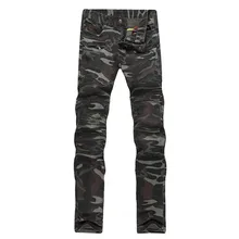 Мужские повседневные камуфляжные Карманы Мужские байкерские джинсы мужские молнии военный стрейч армейский Стиль; зеленый цвет тонкие джинсовые брюки длинные брюки