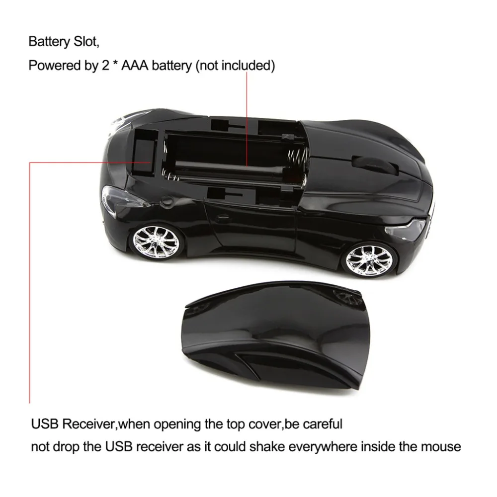 2,4 ГГц Беспроводная Автомобильная мышь с usb-приемником для ПК, компьютера, ноутбука, аксессуары