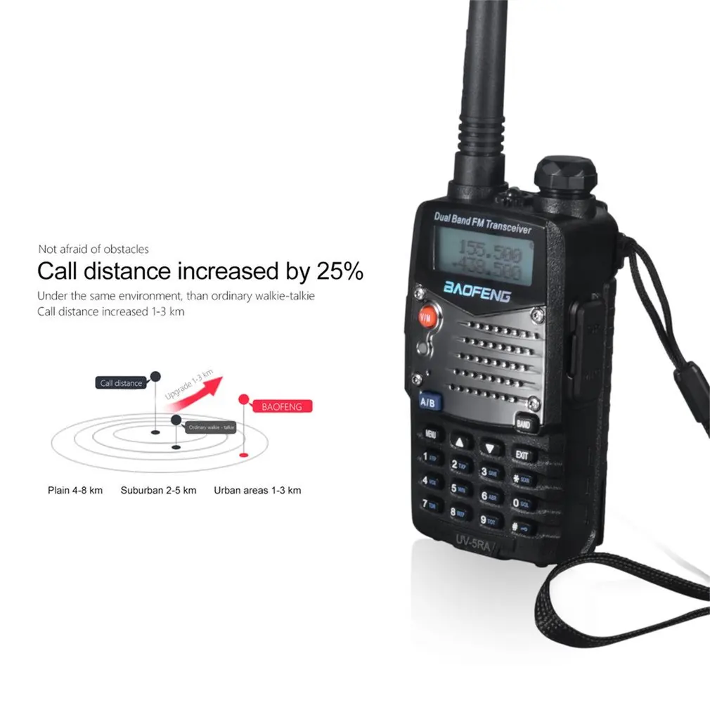 UV-5RA Professional Hand-held Transceiver FM Radio Receiver Walkie-talkie Interphone Scanner Dual Band EU Plug Dual-Standby