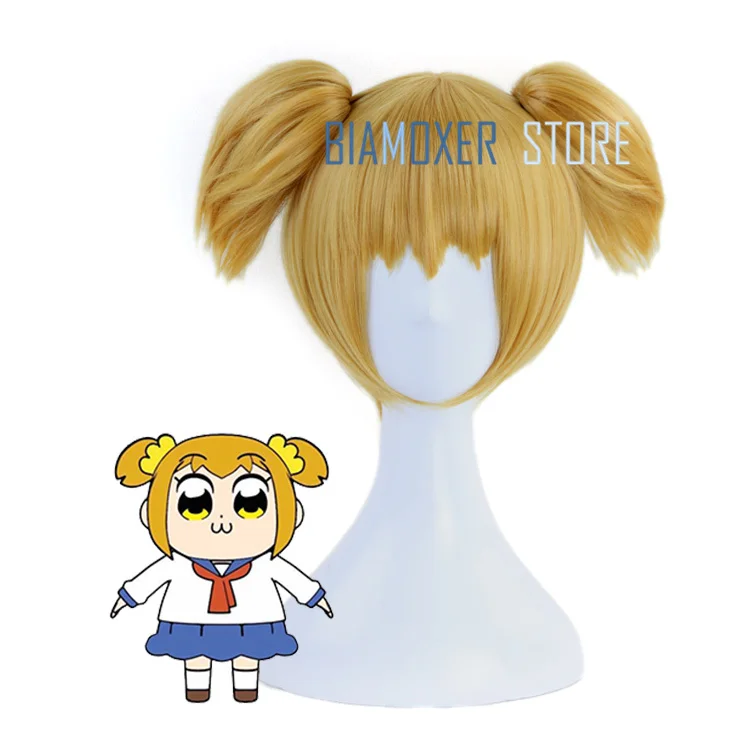 POP TEAM EPIC Poputepipikku Popuko Pipimi желтый парик для косплея с синими волосами аниме парики|wig