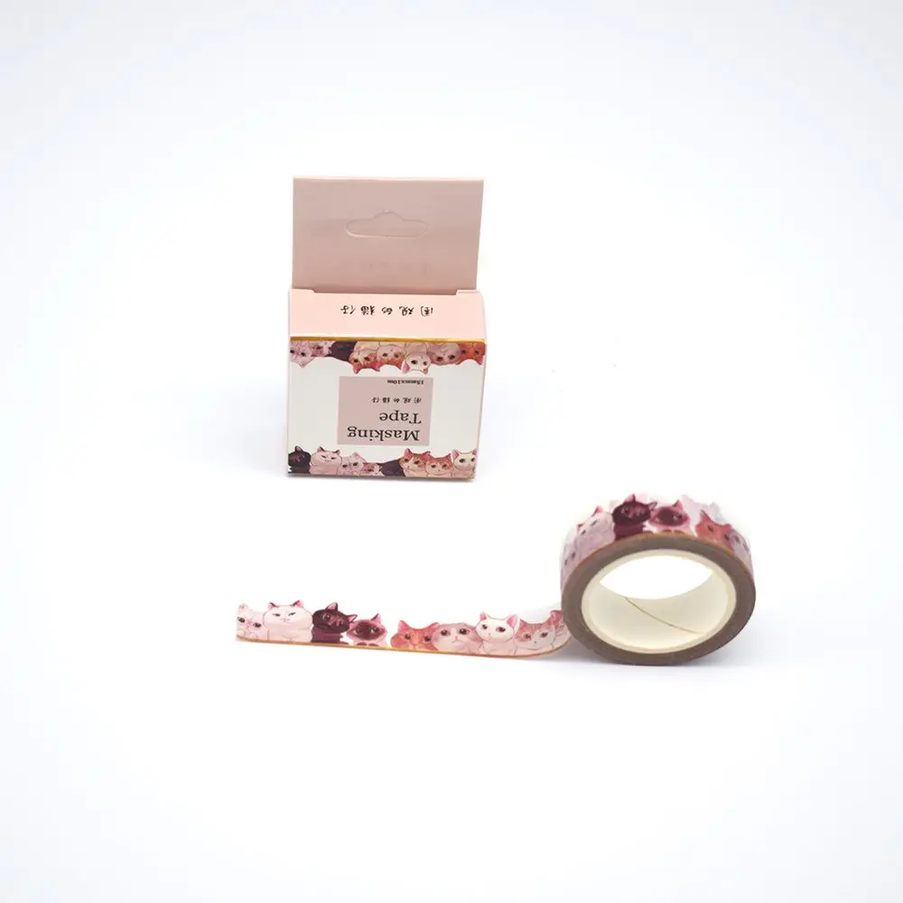 

Japanese Washi Tape Lot Red Color Cat Patterns Decorative Adhesive Masking Paper Tapes Set 1PCS