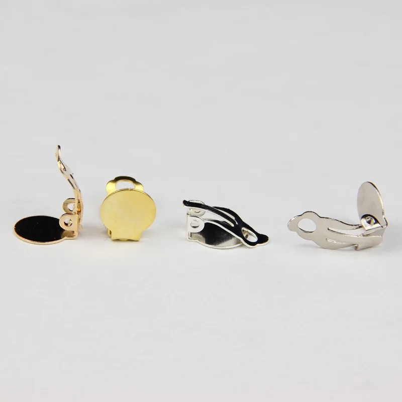 Серьги клипсы без пирсинга серебряные золотистые 100 шт. 10 мм|earrings diy|diy earringsdiy jewelry