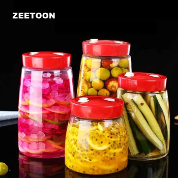 

Modern Seal Storage Jar Transparent Glass Jars with Lid Kit / Honey Jam Fruit Cans Pickle Side Dish Tanks Tea Bottle Accessories