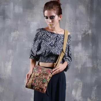 

Daypack Limited Time-limited Shoulder Bags Flap Denim New Bags 2019 Printing Korean Folk Style Bag Satchel Diagonal