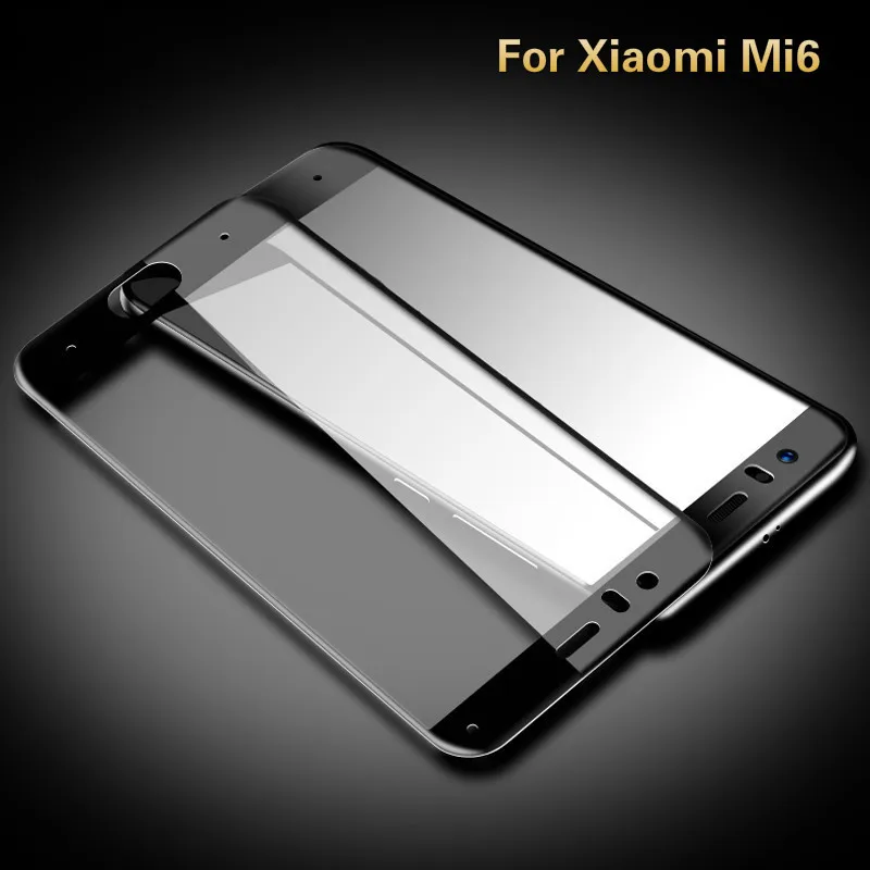 

On For Xiaomi Mi6 Protective Glass Flim Full Cover Tempered Glass For Xiaomi Mi 6 Screen Protector 3D Curved Edge Glass 9H Hard