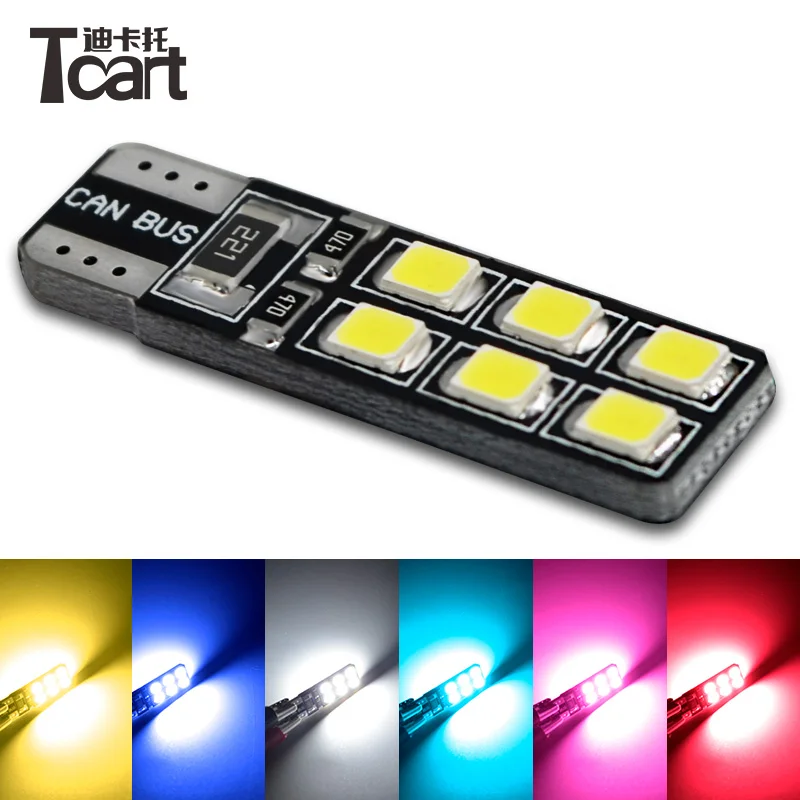 Tcart 4 шт. автомобиля светодиодный CANBUS для Hyundai solaris акцент i30 ix35 i20 sonata T10 W5W 2835 12smd