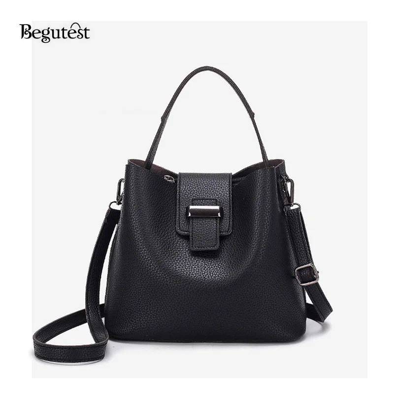 Begutest Fashion Classic Bag Women Designer Black Leather Messenger