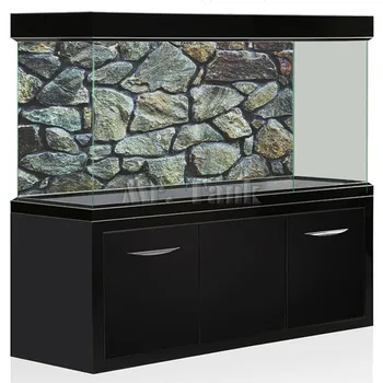 

Mr.Tank 3D Effect Aquarium Background Poster HD Rock Stone PVC Aquarium Landscape Picture Backdrop Decorations