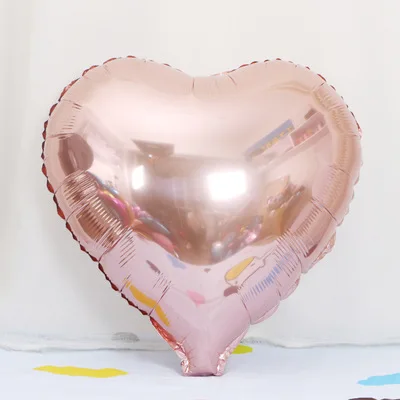 1 шт большие воздушные шары из фольги в форме сердца металлического цвета 18 дюймов для вечерние украшения свадьбы - Цвет: champagne