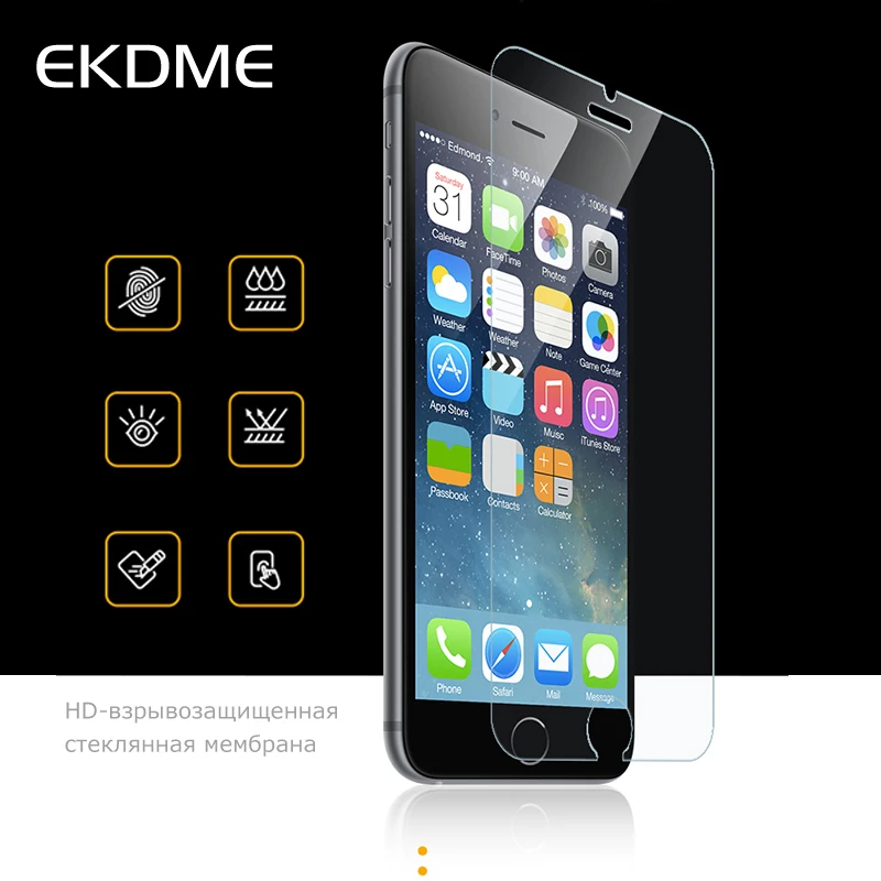 Goede EKDME 2.5D 9 H Cover Gehard Glas Voor iPhone XR XS Max X 5 s SE 5C 6 6 s screen Protector Gehard Glas Voor iPhone 7 8 Plus Flim