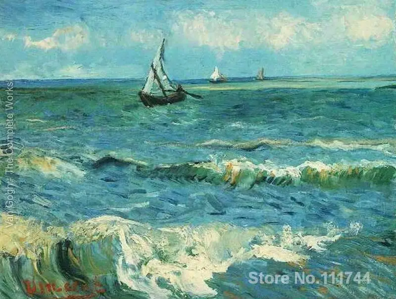 

Paintings by Vincent Van Gogh Seascape At Saintes Maries II Hand painted art on canvas High quality