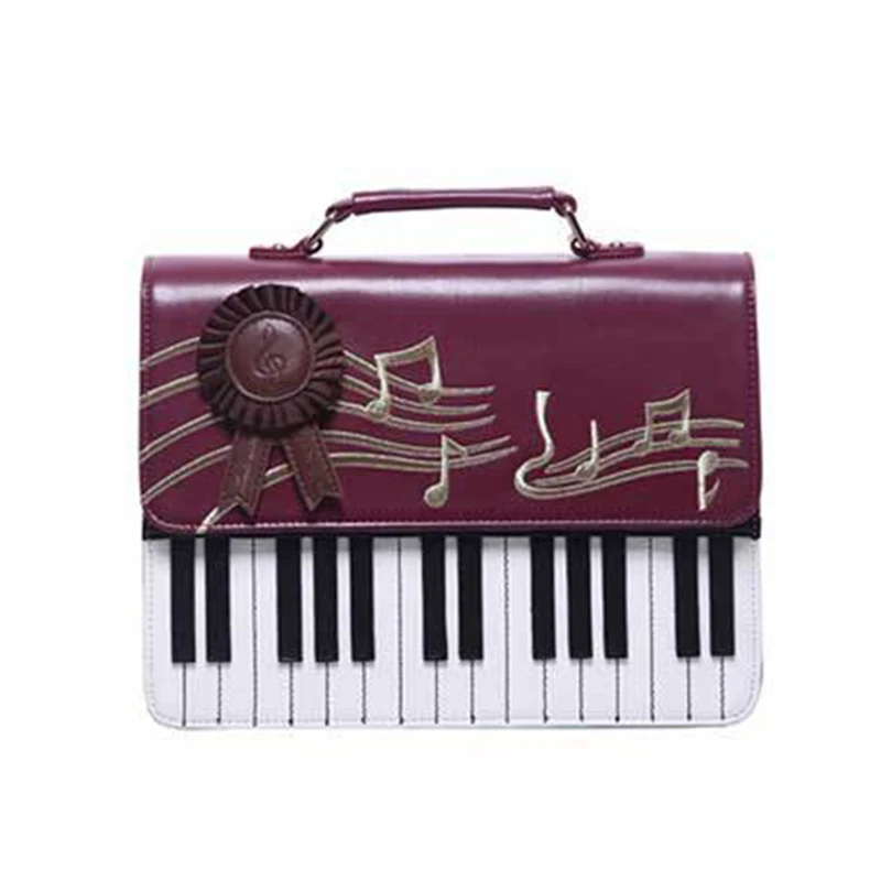 Musical Piano Bag Satchel Bags for Women Cross Body Leather Handbag