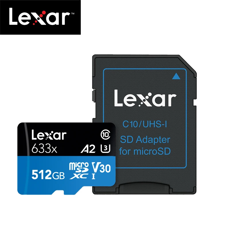 100% Original Lexar 512GB Micro SD Memory Card high speed up to Max 100M/s 512GB C10 633x cartao de memoria TF Flash Card 100% Original Lexar 512GB Micro SD Memory Card high speed up to Max 100M/s 512GB C10 633x cartao de memoria TF Flash Card