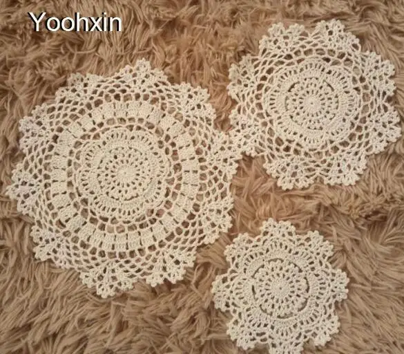 

Modern cotton placemat cup coaster mug kitchen Christmas dinner table place mat cloth lace Crochet tea coffee doily drink pad