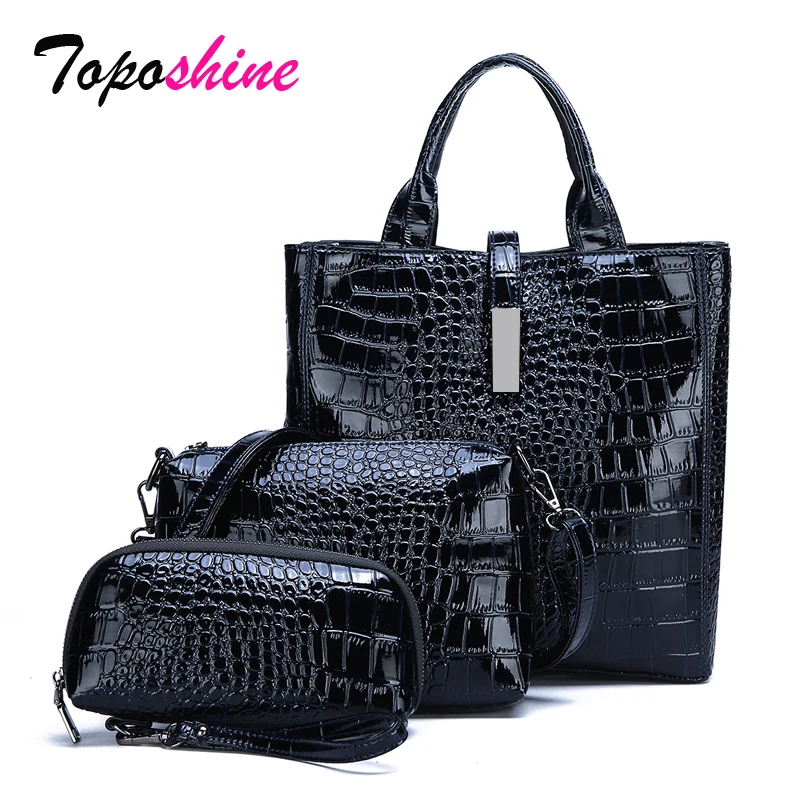 

Personality Crocodile Three-Piece Composite Bag Ladies Handbag New Fashion Casual Wild Shoulder Messenger Bag