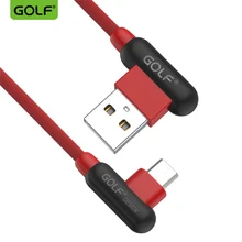 

GOLF 90 Degree Right Angle High Speed Charging USB Data Sync Charger Cable For iPhone 6S 7 8 X 5S iPad 4 Samsung LG Phone Gaming