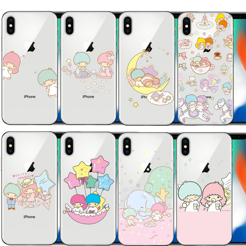 

Cute My Melody Little Twin Stars Transparent Soft silicone TPU Cover Case For iphone 11Pro MAX 6 6S 7 8 Plus 5S 5 SE X XR XSMax