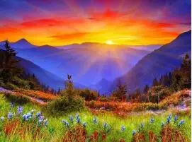 

dawn in alpine meadows canvas painting by numbers cheap painting diy picture hand painted oil painting on canvas for home decor