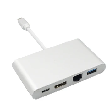 

USB C to HDMI 4K Gigabit Ethernet (RJ45 Port) USB 3.0 USB 3.1 Type C Adapter USB-C Splitter
