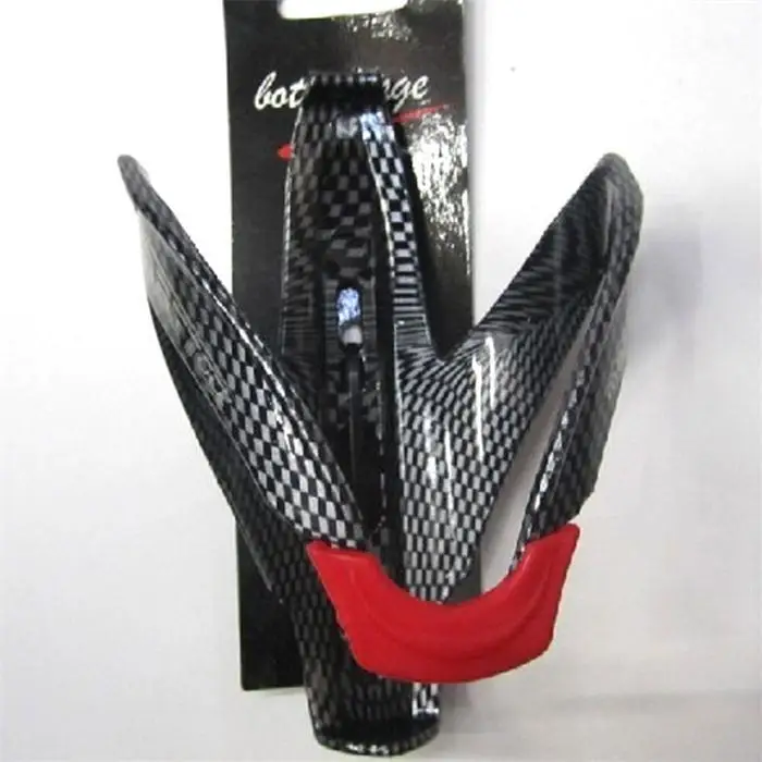 Mountain bike carbon fiber texture V-shaped bottle cage plastic cup holder Red mouth water bottle hoder for bycicle