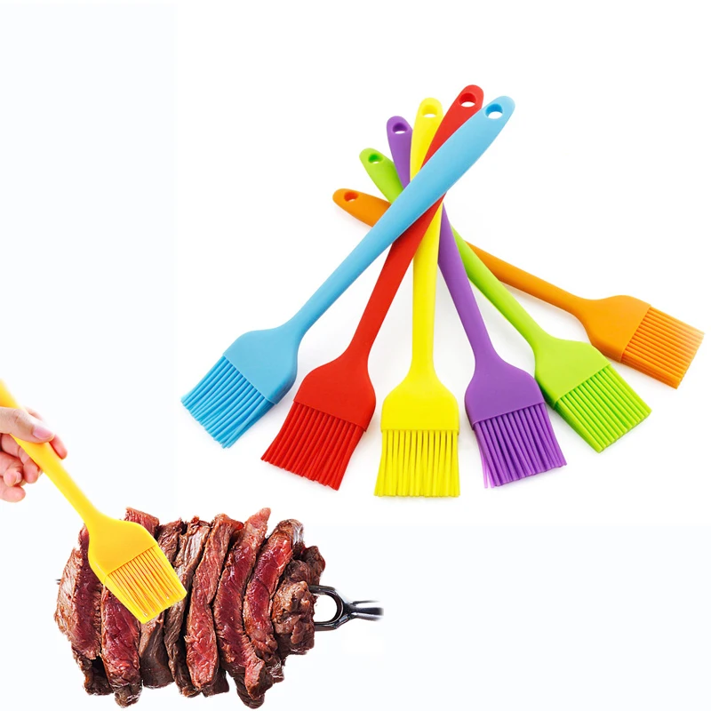 Colorful BBQ Brush Food Grade Silicone Bake Bolosy Nontoxic Outdoor Barbecue Kitchen Tools Heat