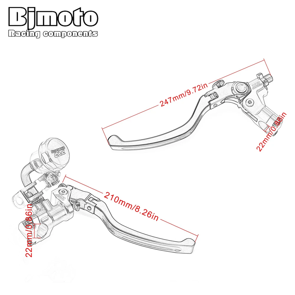 Мотоцикл 7/" Главный цилиндр тормозной муфты гидравлический насос рычаг для Yamaha Suzuki Honda KTM 22 мм ручка 400c. c. До 1000 c. c