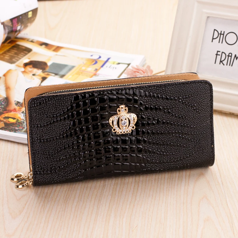 2018 New Women&#39;s Wallet Double Zipper Stone Pattern Women Wallets Brand Designer Clutch Purses ...