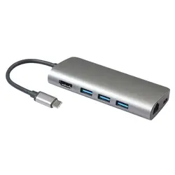 8 в 1 Usb 3,0 type-C концентратор для Ethernet + 4 K видео Hdmi Pd Rj45 + адаптер для зарядки + Sd/Micro-SD слот для Macbook Iphone Huawe