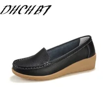 Модные женские туфли из натуральной кожи на плоской подошве женские Повседневное без каблука женские лоферы 3 цвета Мокасины Для женщин обувь размеры 35–41